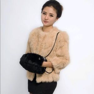 Finity Black Fur Satchel